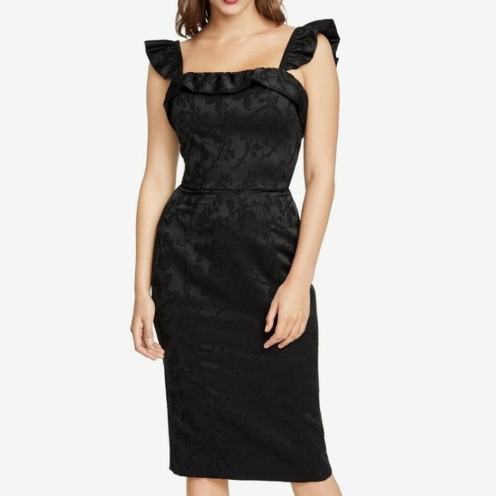 RACHEL Rachel Roy Ruffled Strap Floral Embroidered Midi Dress